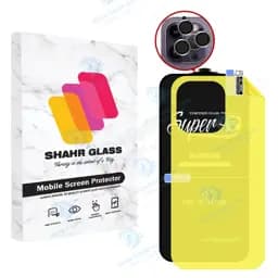 محافظ صفحه نمایش شهر گلس مدل 3SNR مناسب برای گوشی موبایل اپل iPhone 14 Pro به همراه محافظ پشت گوشی و محافظ لنز دوربین