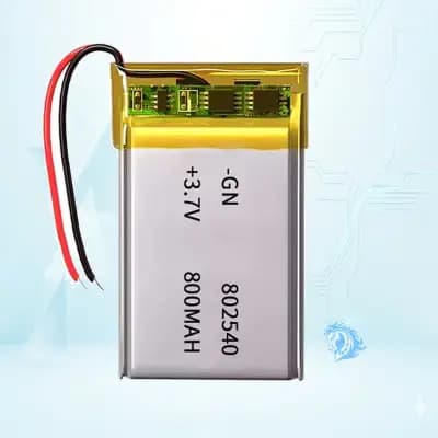 باتری لیتیوم پلیمر با ظرفیت 800mAh سایز 802540 - تصویر محصول