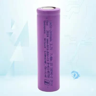 باتری لیتیوم یون قلمی با ظرفیت 2000mAh 3.7Wh سایز 18650 - تصویر محصول