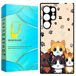 کاور قاب گارد طرح گربه مدل Gchps23u مناسب برای گوشی موبایل سامسونگ Galaxy S23 Ultra 5G