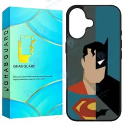 کاور قاب گارد طرح بتمن و سوپر من مدل G16pl مناسب برای گوشی موبایل اپل iPhone 16 Plus