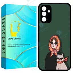 کاور قاب گارد طرح دختر و گربه مدل GCHPA34 مناسب برای گوشی سامسونگ Galaxy A34 5G
