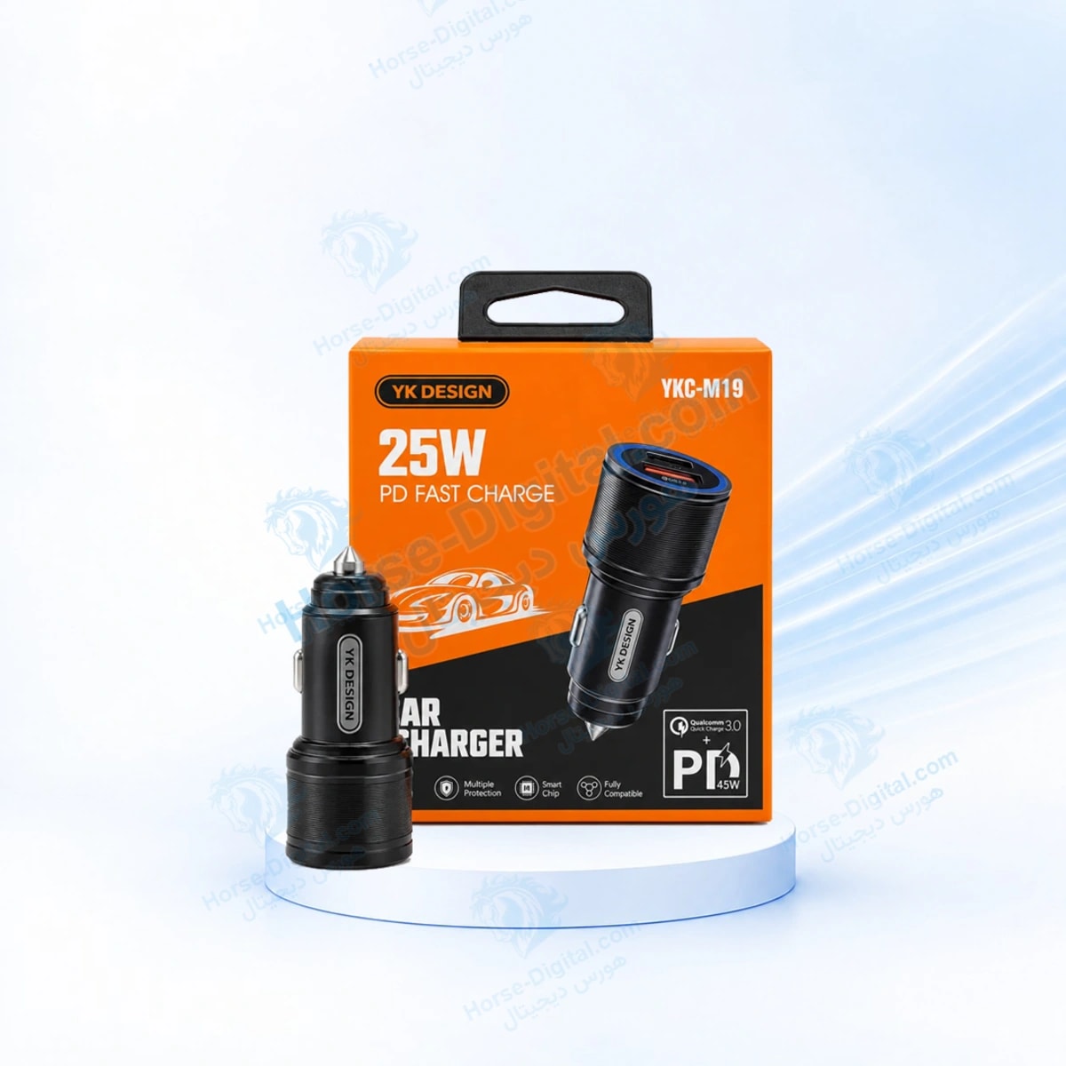 شارژر فندکی خودرو Yk Design مدل Ykc-M19 توان 25 وات با شارژ سریع Pd خرید