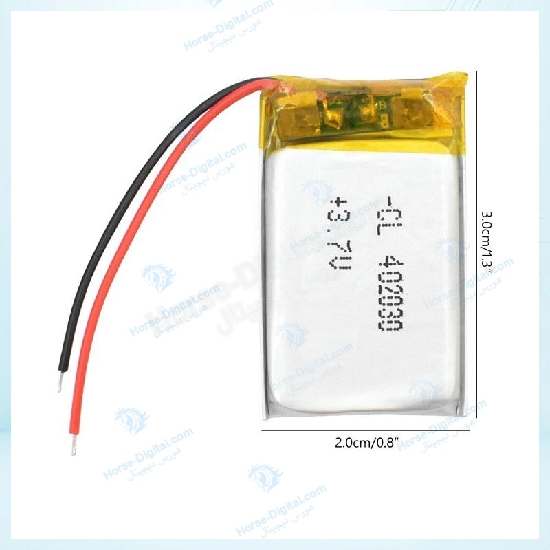 باتری لیتیوم پلیمر با ظرفیت 350mAh سایز 402030 خرید