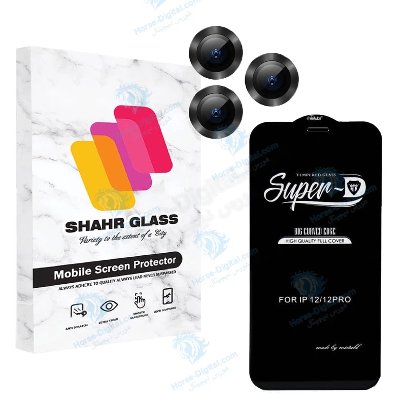 محافظ لنز دوربین شهر گلس مدل 2S-Ring مناسب برای گوشی موبایل اپل iPhone 12 Pro Max به همراه محافظ صفحه نمایش خرید