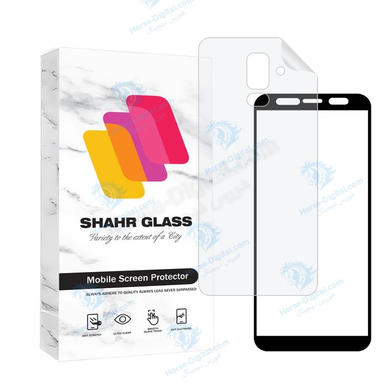 محافظ صفحه نمایش شفاف شهر گلس مدل Ceraminanosh مناسب برای گوشی موبایل سامسونگ Galaxy J8 به همراه محافظ پشت گوشی خرید