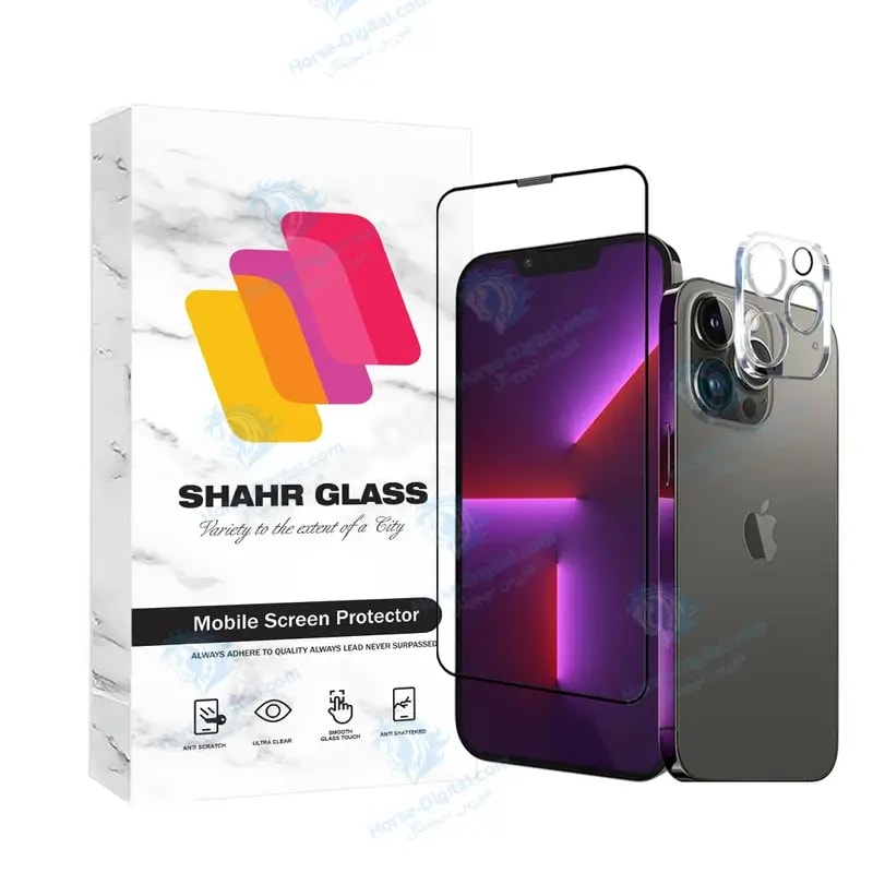 محافظ صفحه نمایش شهر گلس مدل Mful3dsh مناسب برای گوشی موبایل اپل iPhone 13 Pro به همراه محافظ لنز دوربین خرید