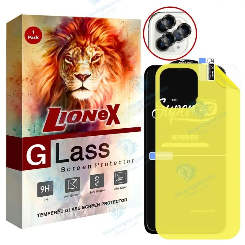 محافظ صفحه نمایش لایونکس مدل 2SNR مناسب برای گوشی موبایل اپل iPhone 11 Pro به همراه محافظ پشت گوشی و محافظ لنز دوربین خرید