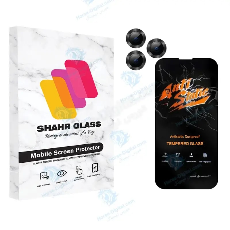 محافظ لنز دوربین شهر گلس مدل 2ST-Ring مناسب برای گوشی موبایل اپل iPhone 13 Pro Max به همراه محافظ صفحه نمایش خرید