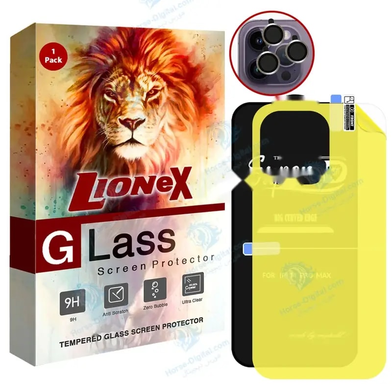 محافظ صفحه نمایش لایونکس مدل 3SNR مناسب برای گوشی موبایل اپل iPhone 14 Pro Max به همراه محافظ پشت گوشی و محافظ لنز دوربین خرید