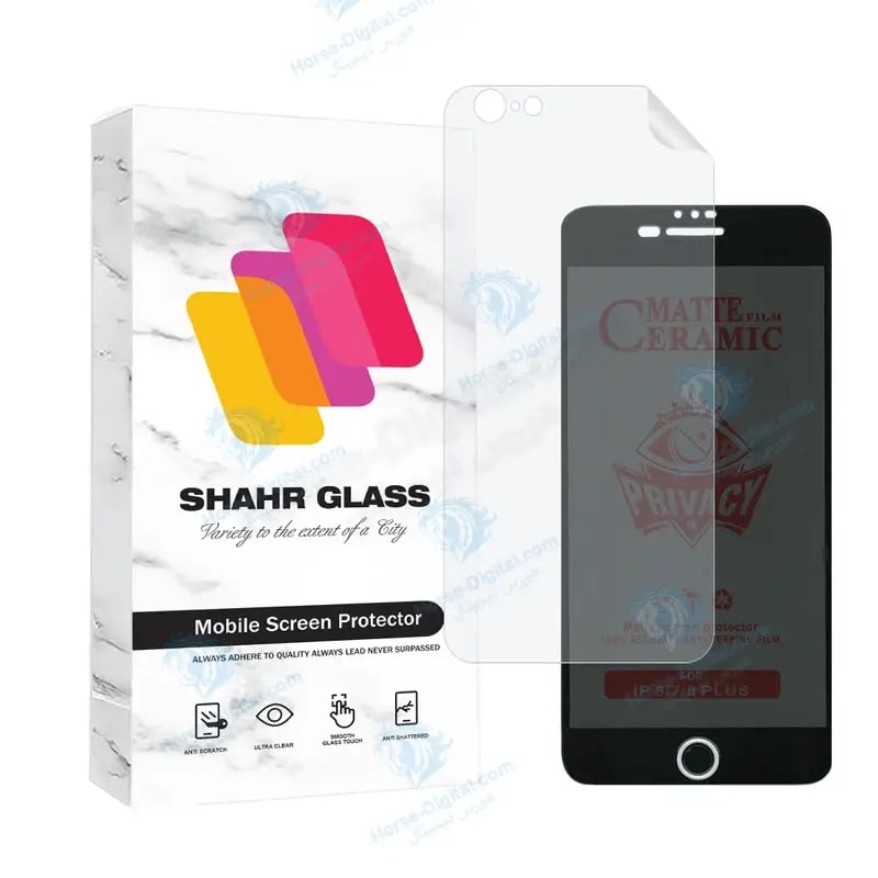 محافظ صفحه نمایش سرامیکی حریم شخصی شهر گلس مدل Cerprivnanosh مناسب برای گوشی موبایل اپل iPhone 6s Plus / iPhone 6 Plus به همراه محافظ پشت گوشی خرید