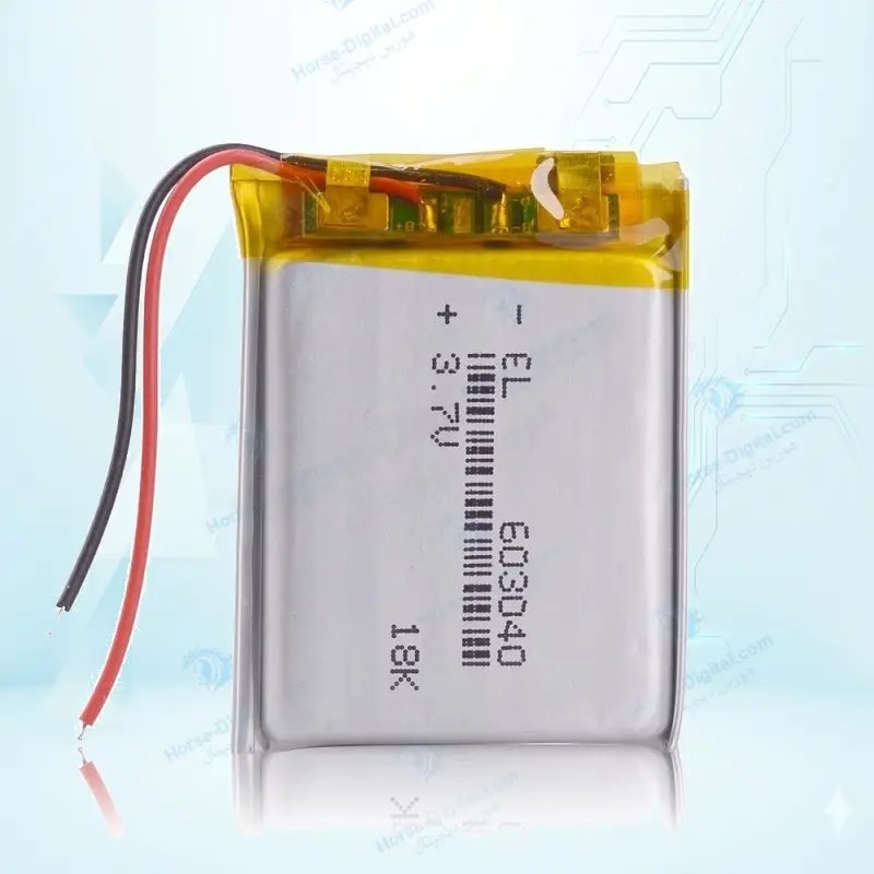 باتری لیتیوم پلیمر با ظرفیت 1200mAh سایز 603040 خرید