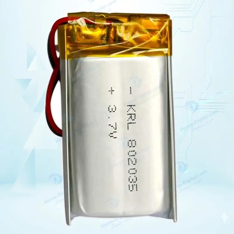 باتری لیتیوم پلیمر با ظرفیت 800mAh سایز 802035 خرید