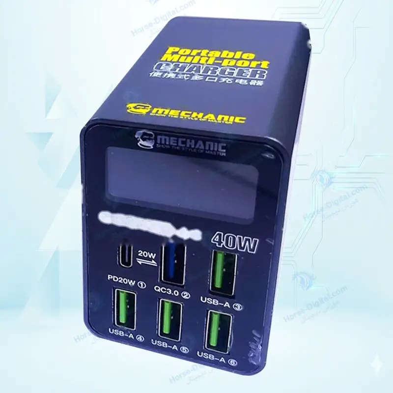 شارژر رومیزی 6 پورت و آمپرسنج فست مکانیک مدل Mechanic C-Power 6C خرید