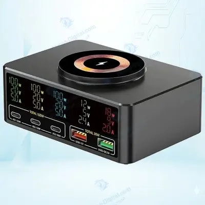 شارژر رومیزی 5 پورت و آمپرسنج فست مدل Wlx-818C خرید