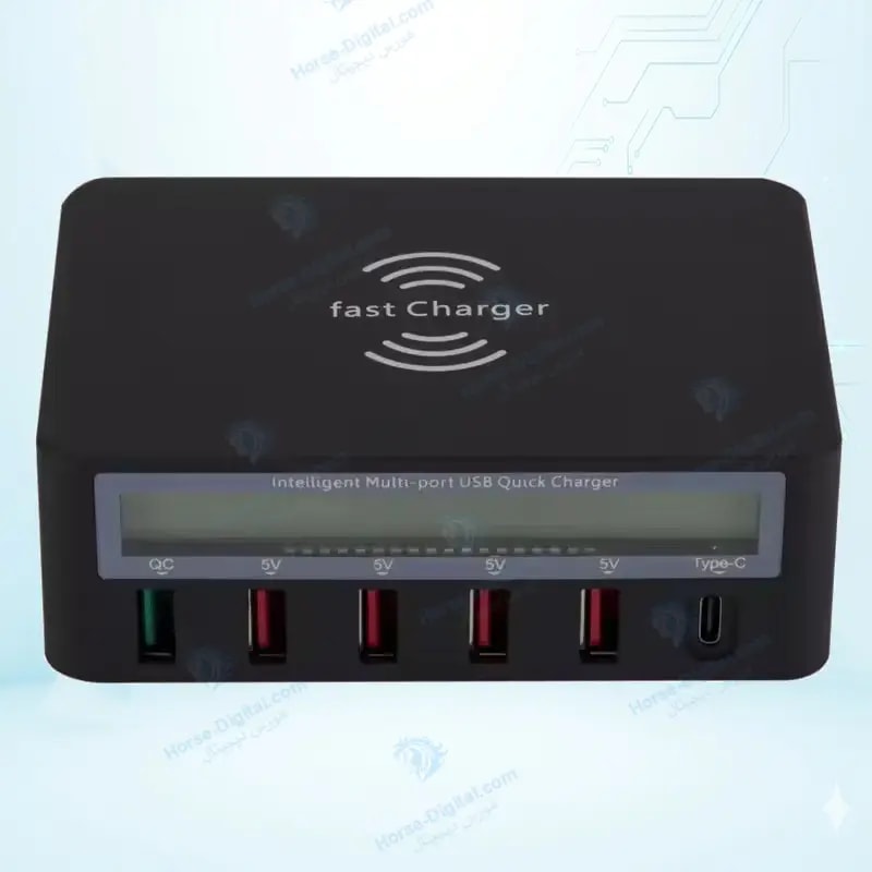 شارژر رومیزی 6 پورت و آمپرسنج فست مدل Wlx-818F خرید