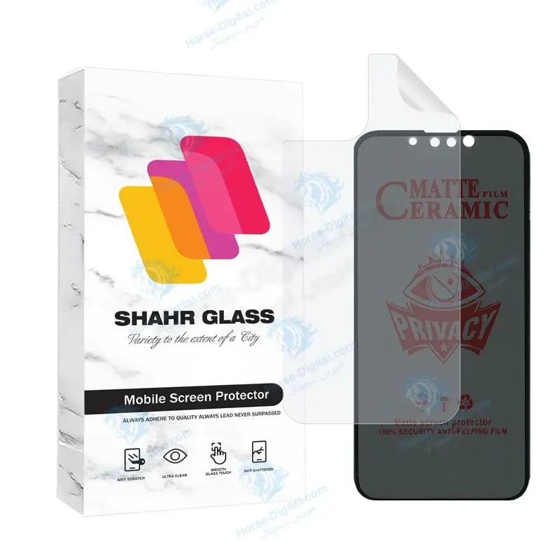 محافظ صفحه نمایش سرامیکی حریم شخصی شهر گلس مدل Cerprivnanosh مناسب برای گوشی موبایل اپل iPhone 13 mini به همراه محافظ پشت گوشی خرید