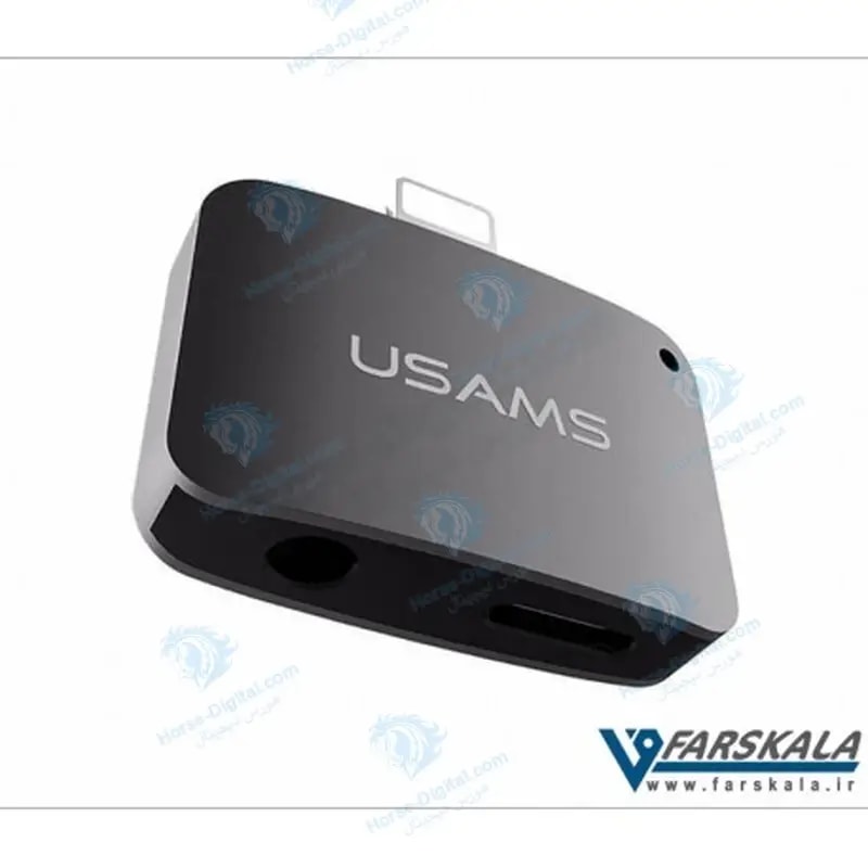 تبدیل لایتنینگ به جک 3.5 میلیمتری صدا 2in1 Usams Connector خرید