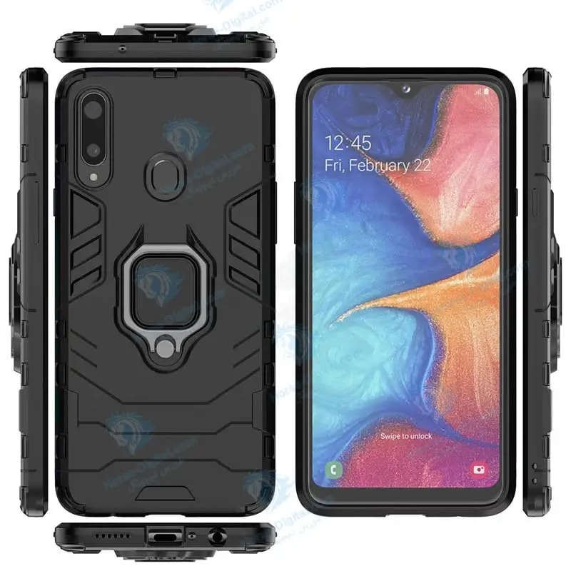 قاب محافظ انگشتی سامسونگ Ring Holder Iron Man Armor Case Samsung Galaxy A20s خرید