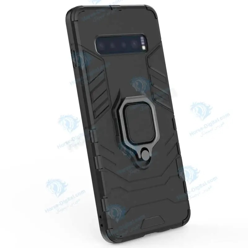 قاب محافظ ضد ضربه انگشتی سامسونگ Ring Holder Iron Man Armor Case Samsung Galaxy S10 خرید