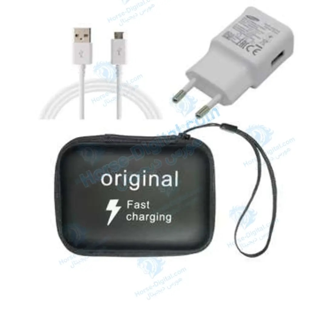 آداپتور شارژ سریع اصلی سامسونگ همراه با کابل و کیف Samsung Charger Fast Quick Charging USB Travel Wall Adapter خرید