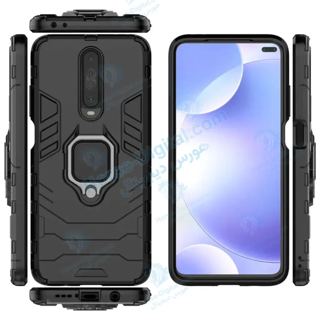 قاب محافظ ضد ضربه انگشتی شیائومی Ring Holder Iron Man Armor Case Xiaomi Redmi K30 خرید