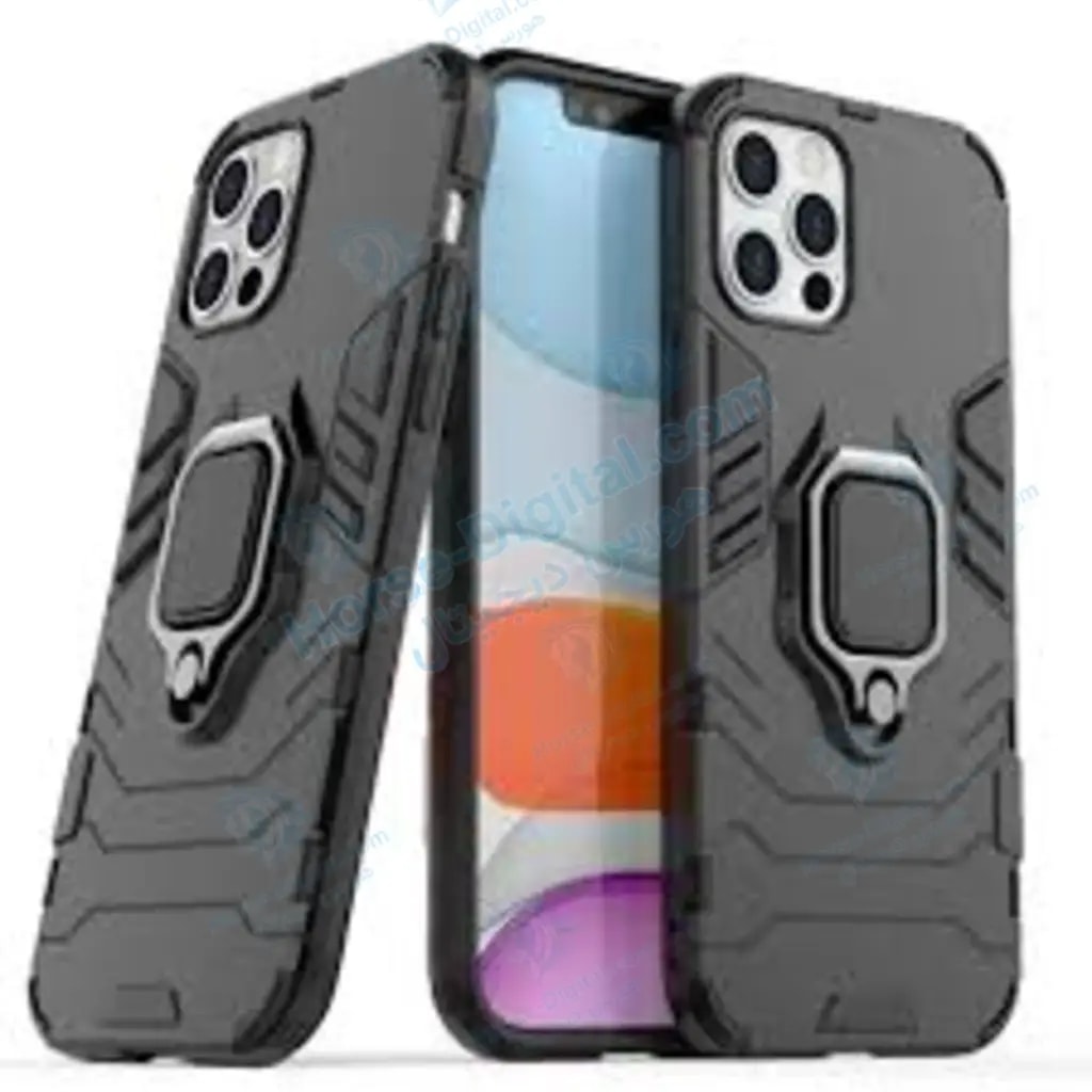 قاب محافظ ضد ضربه انگشتی اپل Ring Holder Iron Man Armor Case Apple iPhone 12 Pro Max خرید