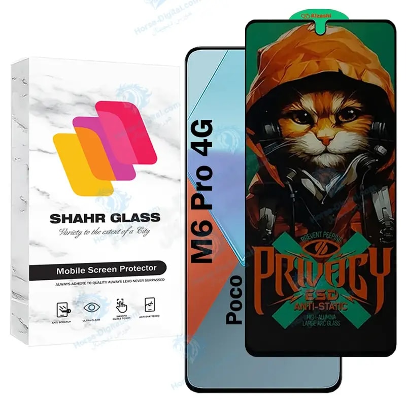محافظ صفحه نمایش شهر گلس مدل Catprv مناسب برای گوشی موبایل شیائومی Poco M6 Pro 4G خرید