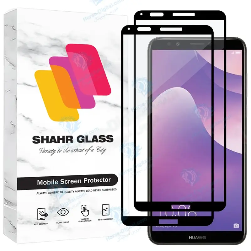 محافظ صفحه نمایش شیشه ای شهر گلس مدل FUL2 مناسب برای گوشی موبایل هوآوی Y7 Prime 2018 / Y7 Pro 2018 / Y7 2018 بسته دو عددی - تصویر محصول