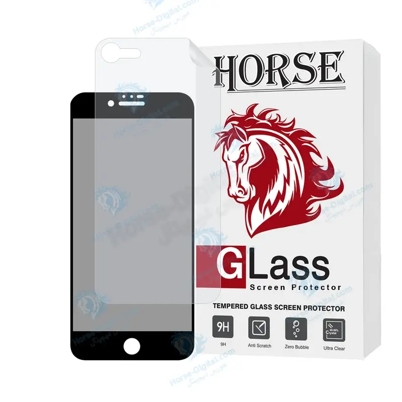 محافظ صفحه نمایش حریم شخصی هورس مدل Fullprivnanoh مناسب برای گوشی موبایل اپل iPhone 7 / 8 / Se 2020 / Se 2022 به همراه محافظ پشت گوشی - تصویر محصول