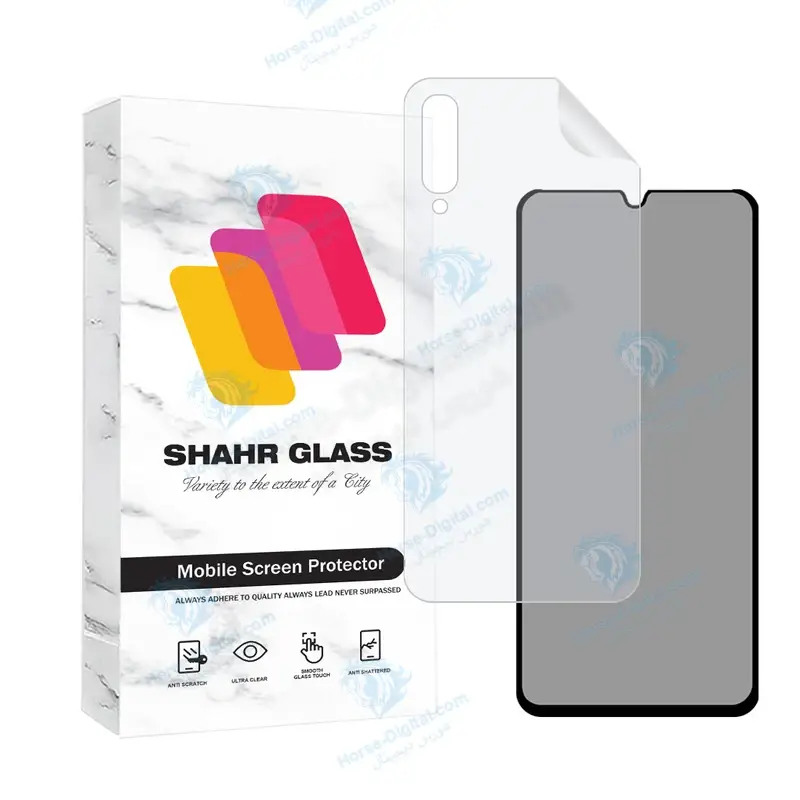 محافظ صفحه نمایش حریم شخصی شهر گلس مدل Fullprivnanosh مناسب برای گوشی موبایل سامسونگ Galaxy A30s / A50 / A50s به همراه محافظ پشت گوشی - تصویر محصول