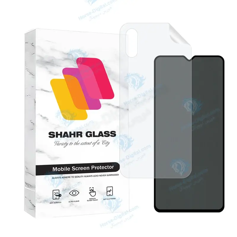 محافظ صفحه نمایش حریم شخصی شهر گلس مدل Fullprivnanosh مناسب برای گوشی موبایل شیائومی Redmi 9A / 9AT / 9A Sport به همراه محافظ پشت گوشی - تصویر محصول
