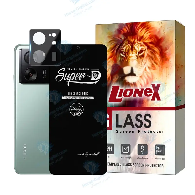 محافظ صفحه نمایش لایونکس مدل Suplnfuli مناسب برای گوشی موبایل شیائومی 13T / 13T Pro / Redmi K60 Ultra به همراه محافظ لنز گوشی - تصویر محصول