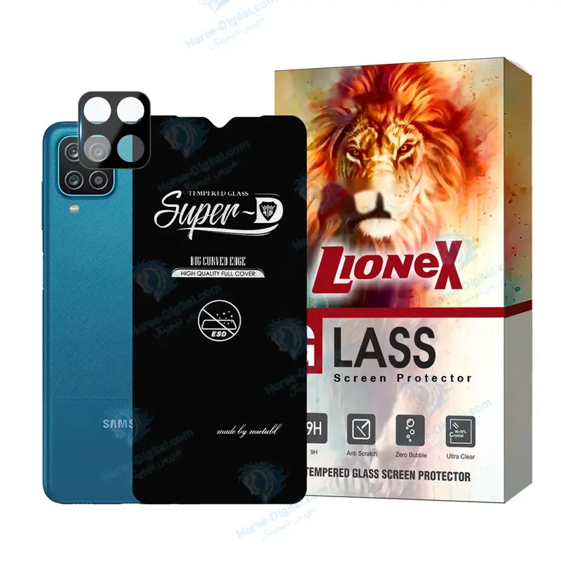 محافظ صفحه نمایش لایونکس مدل Suplnfuli مناسب برای گوشی موبایل سامسونگ Galaxy A12 / A12 Nacho / M12 / F12 به همراه محافظ لنز گوشی - تصویر محصول