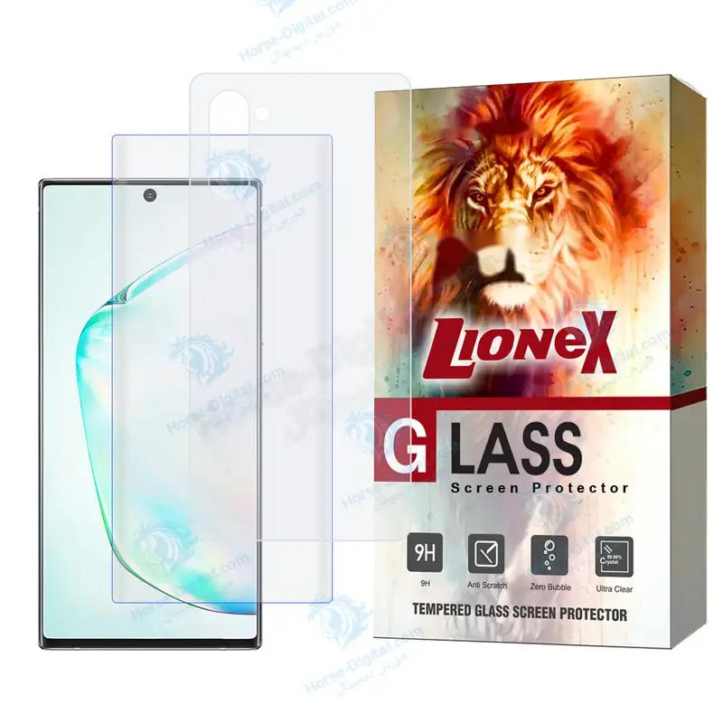 محافظ صفحه نمایش یووی لایونکس مدل Uvnanomtbl مناسب برای گوشی موبایل سامسونگ Galaxy Note 10 4G / Note 10 5G به همراه محافظ پشت گوشی - تصویر محصول