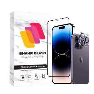محافظ صفحه نمایش شهر گلس مدل MFUL3DSH مناسب برای گوشی موبایل اپل iPhone 12 Pro Max به همراه محافظ لنز دوربین