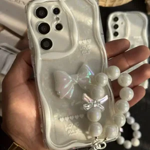 کاور قاب گارد مدل مروارید همراه با بند ست Pearl with Band مناسب برای گوشی موبایل سامسونگ Galaxy S24 FE